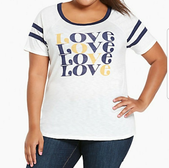 torrid Tops - Torrid Love Football Tshirt Size 4